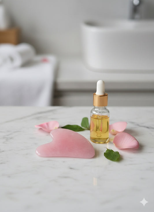EOLYNA™️ – Gua Sha de Cuarzo Rosa UltraSmooth | Lifting Facial & Glow Natural